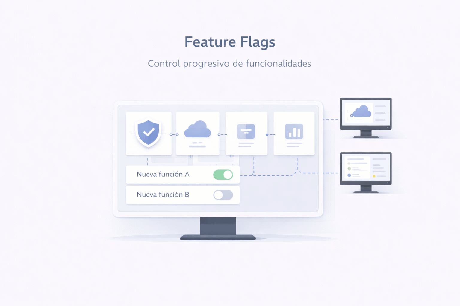 Ilustración del artículo sobre feature flags y estabilidad en despliegues